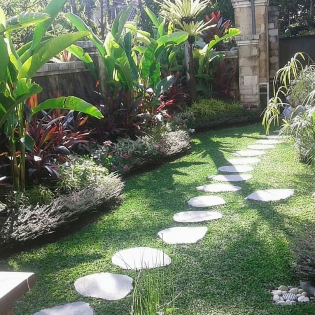 Tropical villa landscape garden Bali by Lumina Landscapes
